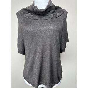Women’s Brown Sweater Short Sleeve Cowl Neck Cropped Sz S Fall Classic NWT